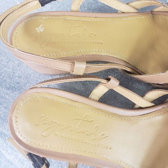 Journee Signature Sandals Women 7 M  Meggs Block Heel Leather Shoes - Picture 10 of 15